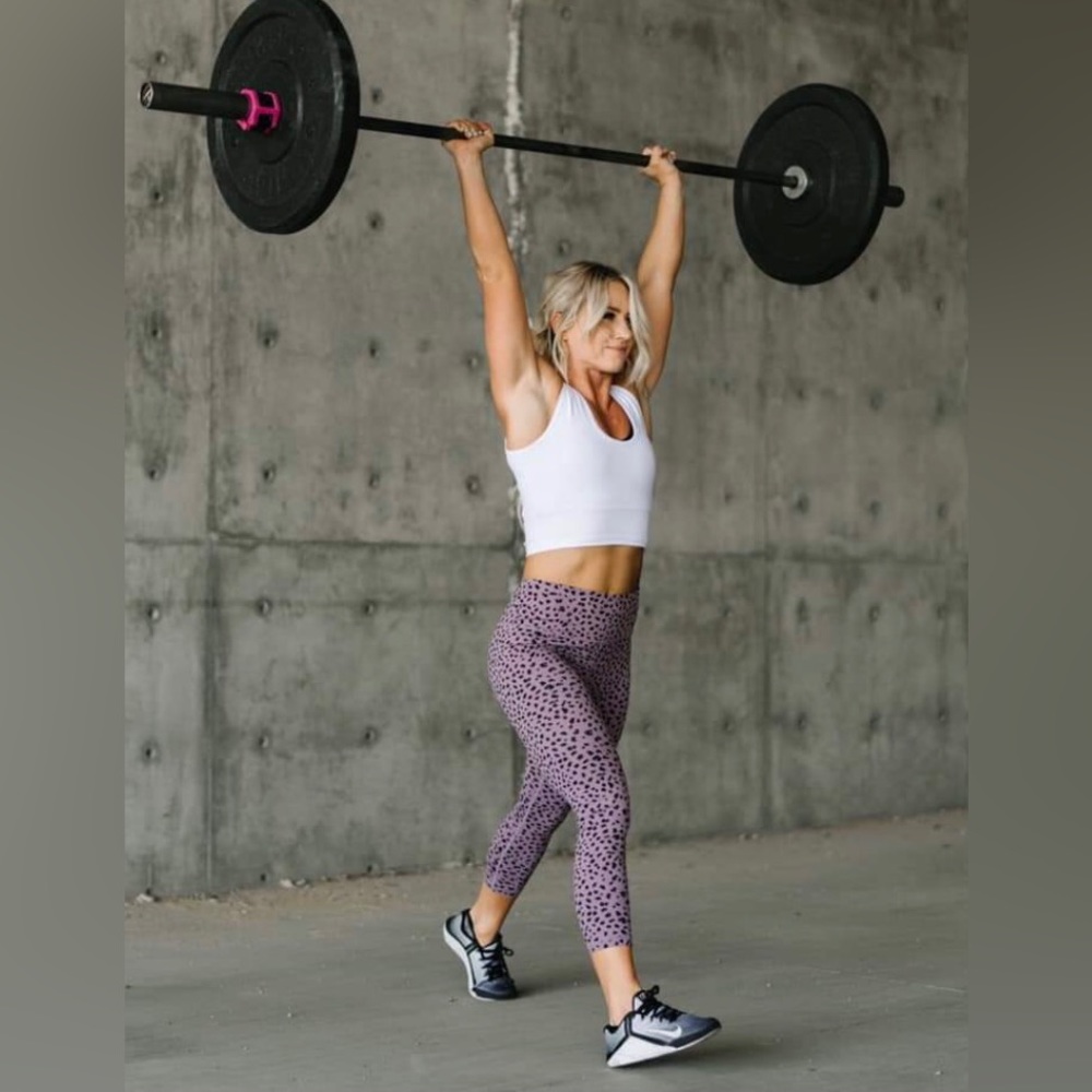 ZYIA Active Sz 8-10 Purple Lilac Jaguar Print Leggings